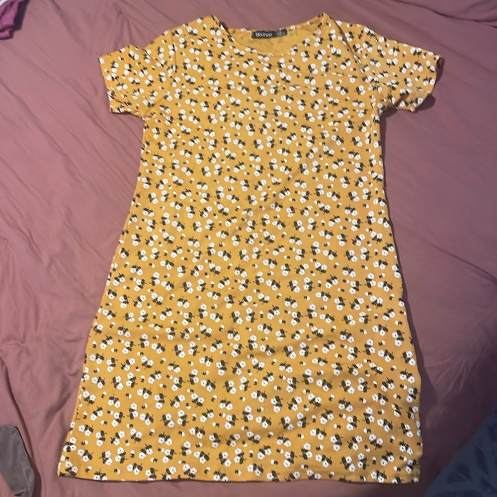 Boohoo yellow dress